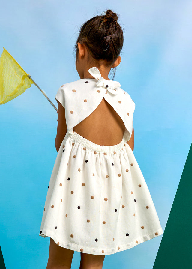 Embroidered Polka Dot Dress