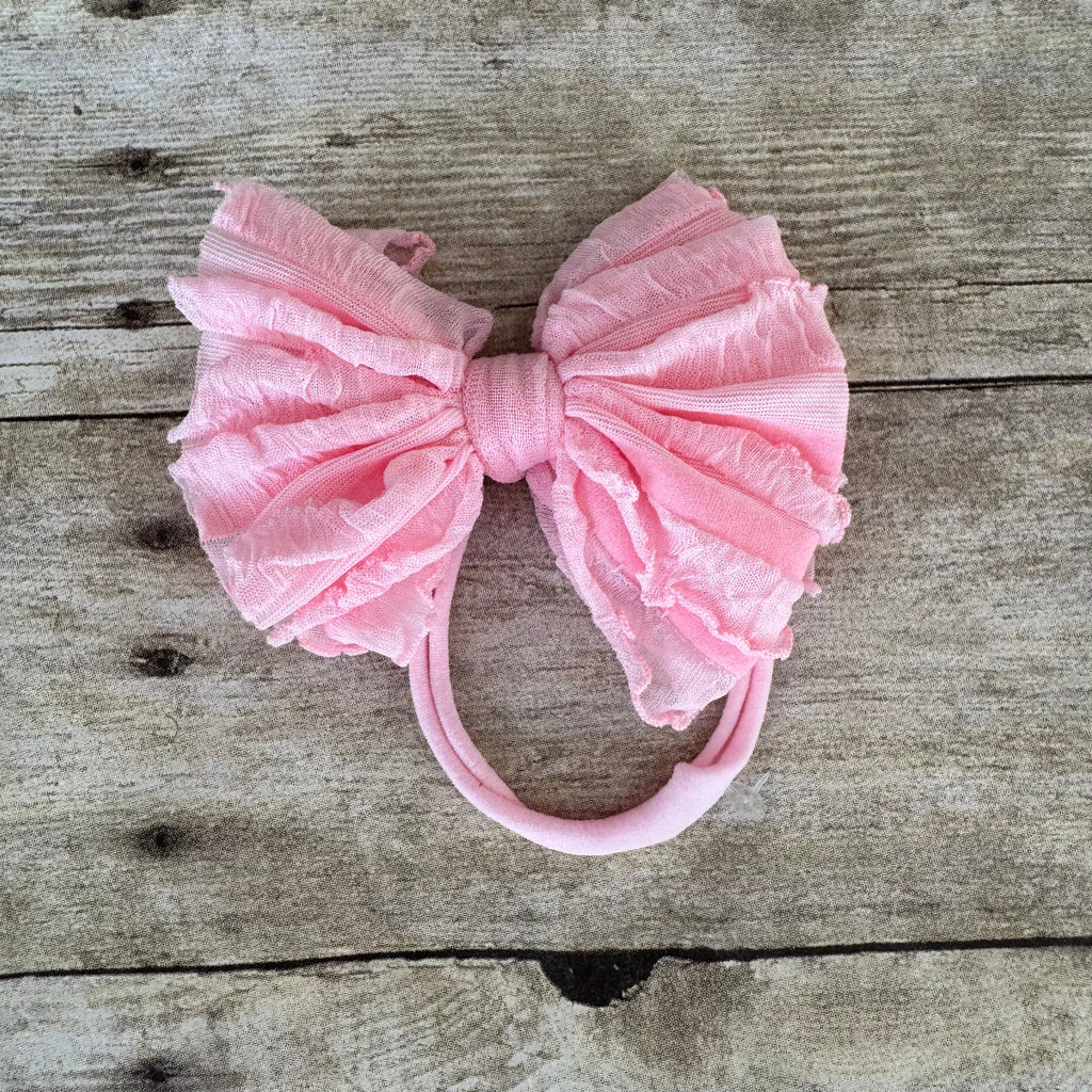 Ruffled Bitty Bow Headband