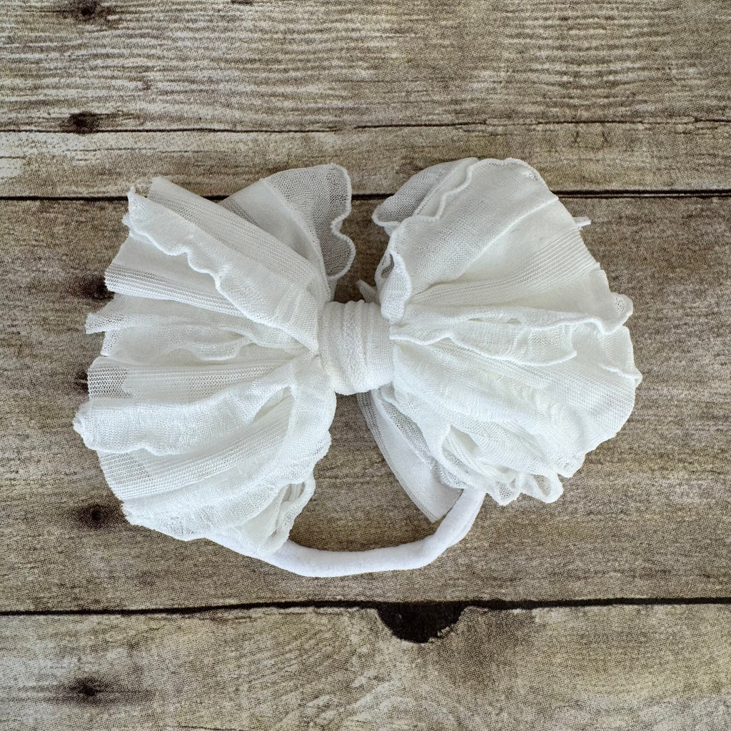 Ruffled Bitty Bow Headband