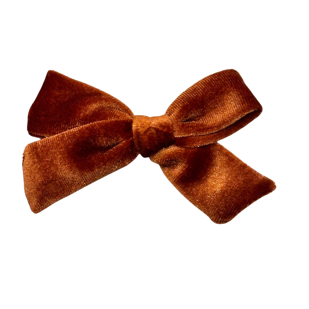 Velvet Poppy Bow Clip