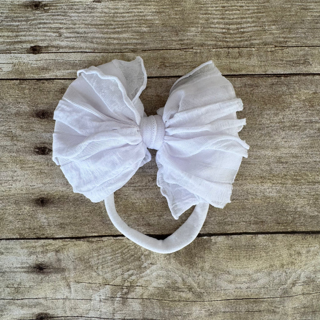 Ruffled Bitty Bow Headband