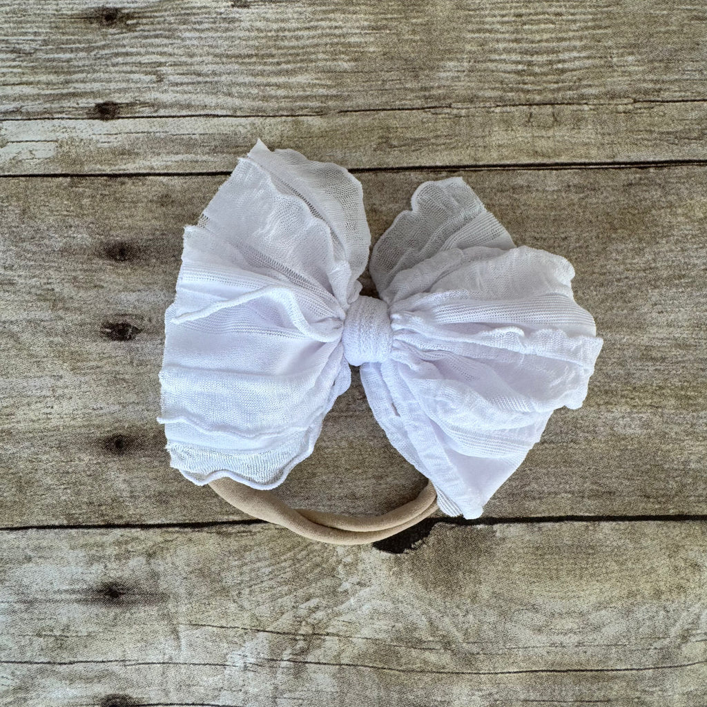 Ruffled Bitty Bow Headband