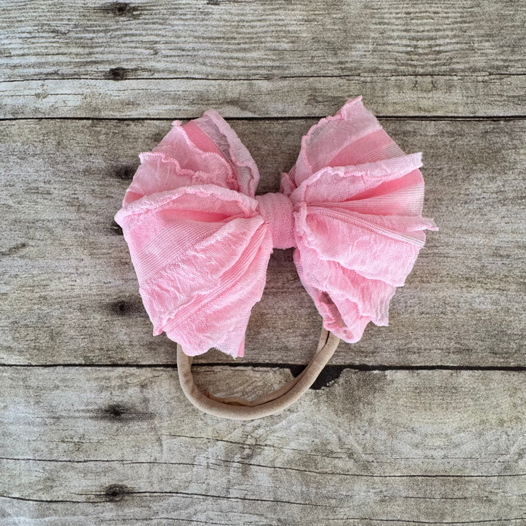 Ruffled Bitty Bow Headband