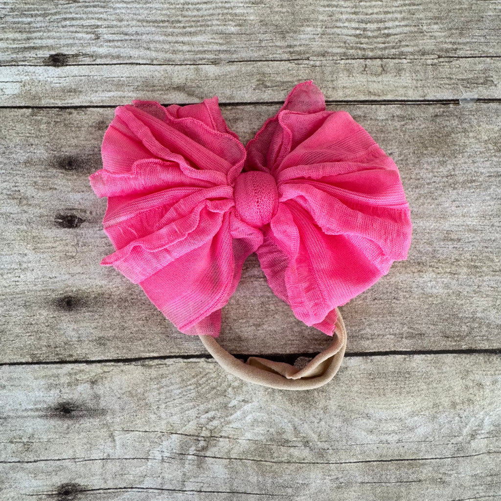 Ruffled Bitty Bow Headband