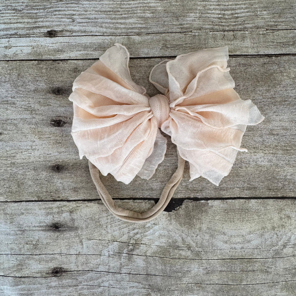 Ruffled Bitty Bow Headband