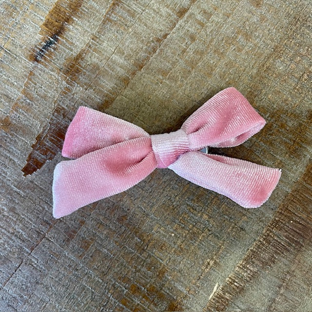 Velvet Poppy Bow Clip