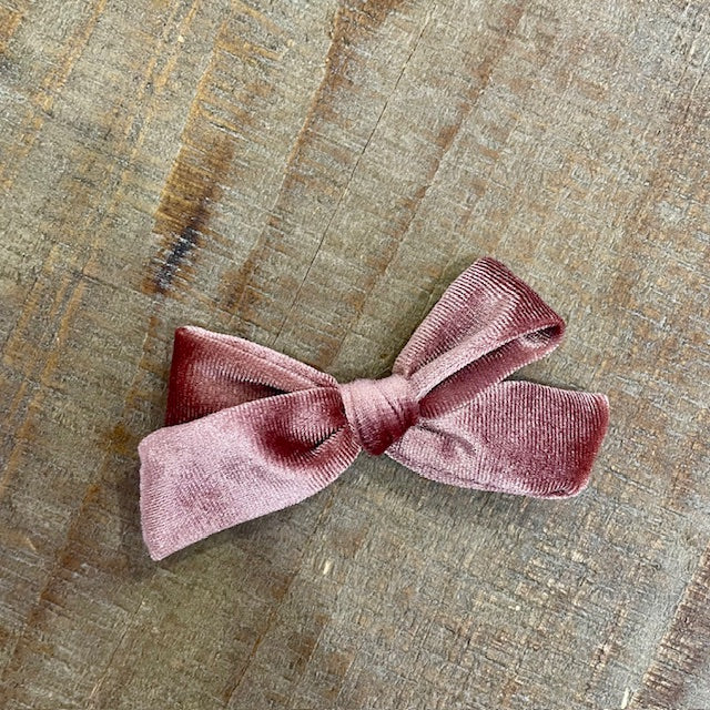 Velvet Poppy Bow Clip