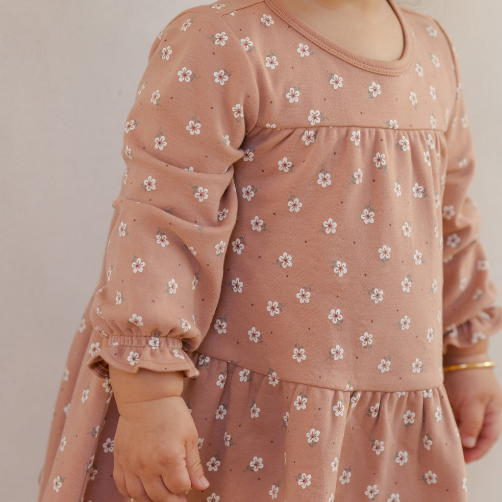 Rose Ditsy Tiered Jersey Dress