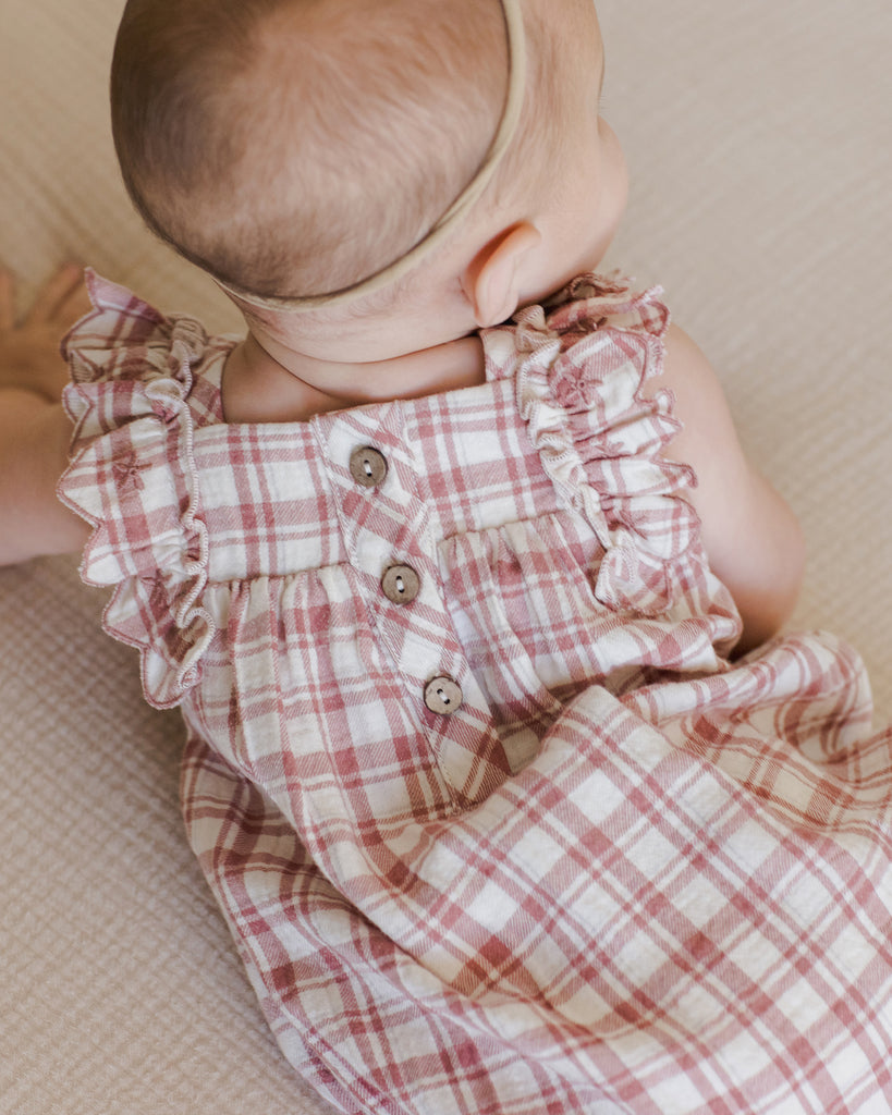 Maya Romper in Pink Plaid