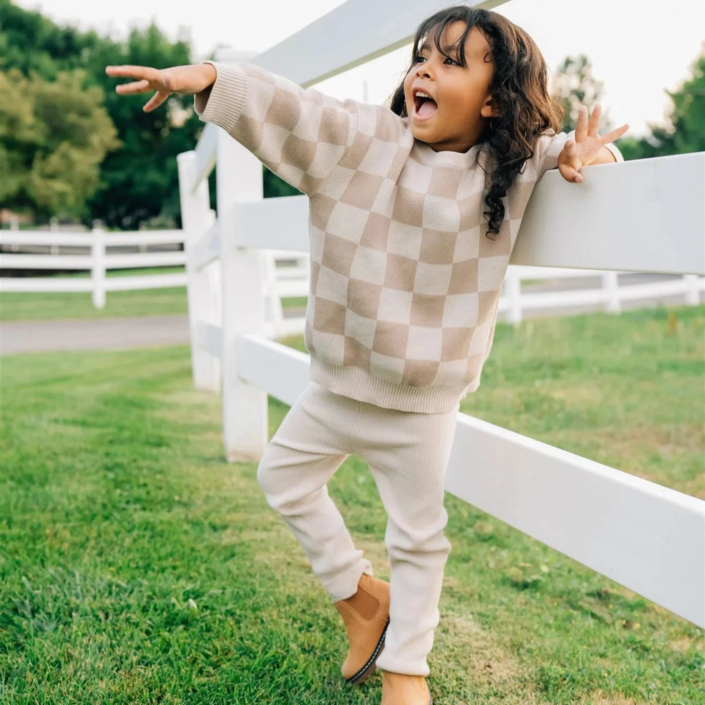 Checkered Knit Sweater