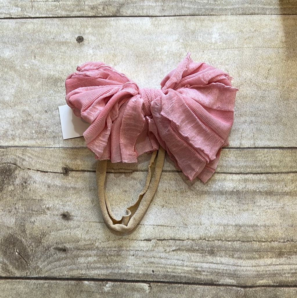 Ruffled Bitty Bow Headband