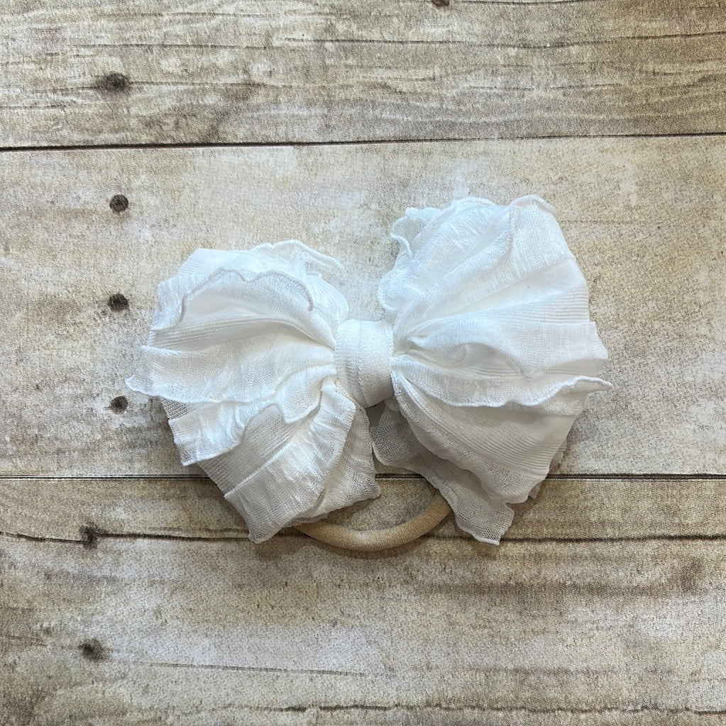 Ruffled Bitty Bow Headband