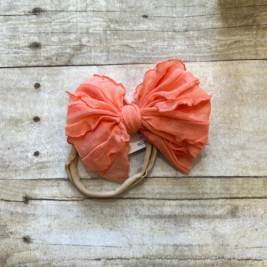 Ruffled Bitty Bow Headband